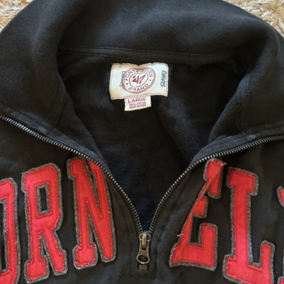 Cornell University Authentic Quarter Zip Sweatshirt with Embroidery - size L - Picture 2 of 4